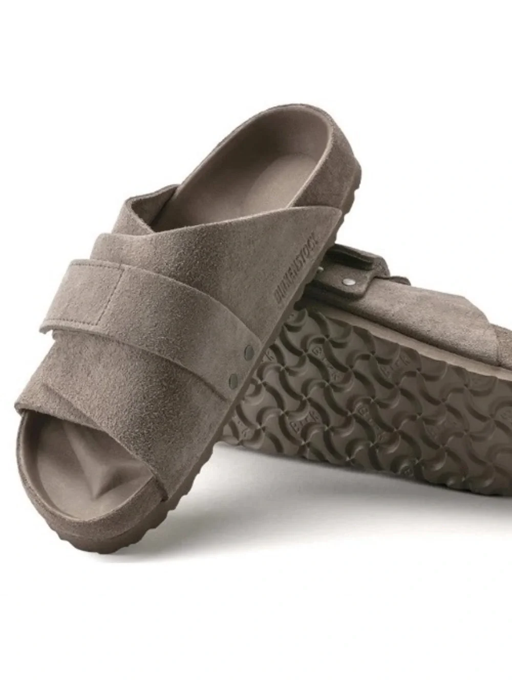 Birkenstock Kyoto Suede Leather Sandals in Gray Taupe Women’s size 39 8-8.5